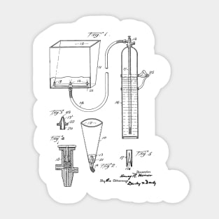 Fire Extinguisher Vintage Patent Hand Drawing Sticker